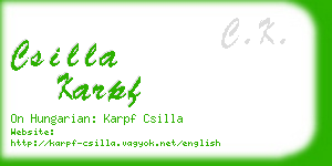 csilla karpf business card